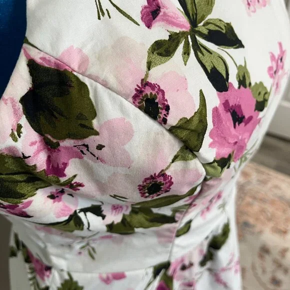 Pink and Green Floral Halter Front Sun Dress by City Studio Junior Size 13 - Picture 3 of 14